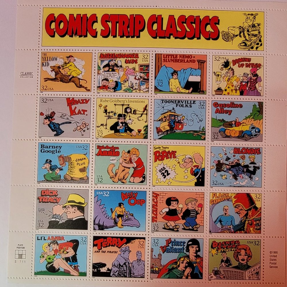 USPS Comic Strip Classics Collectible Stamp Sheet of 20 .32 Stamps. 2 sheets
